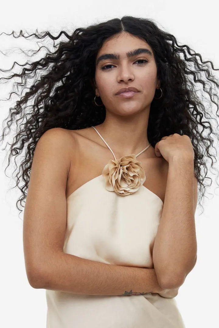 Vestido Slip Champagne Elle