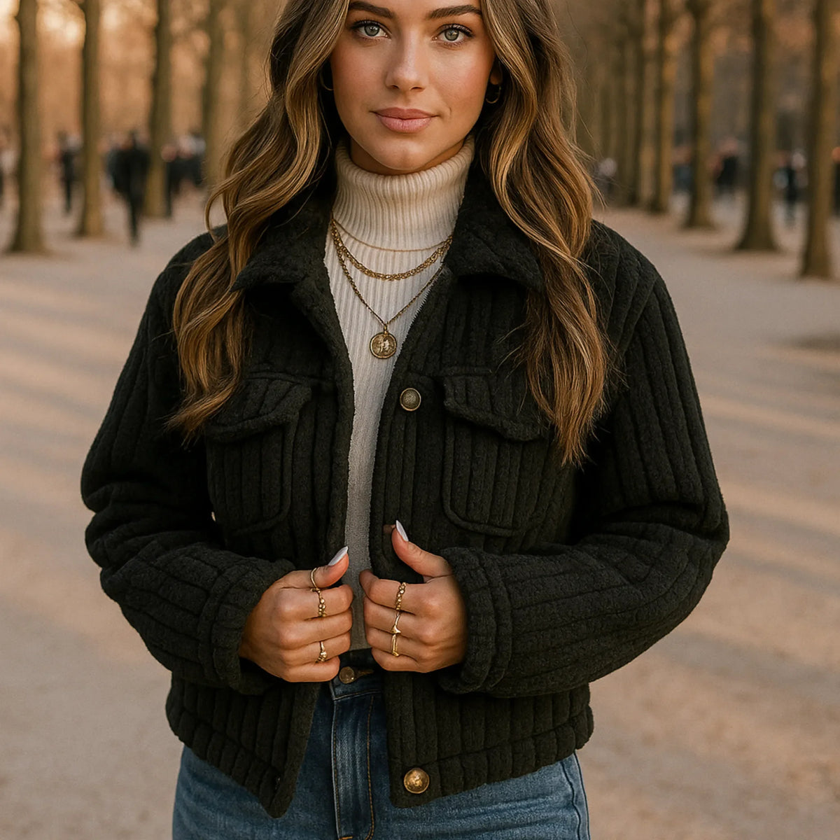 Jaqueta Casaco de Lã Feminina Argentina