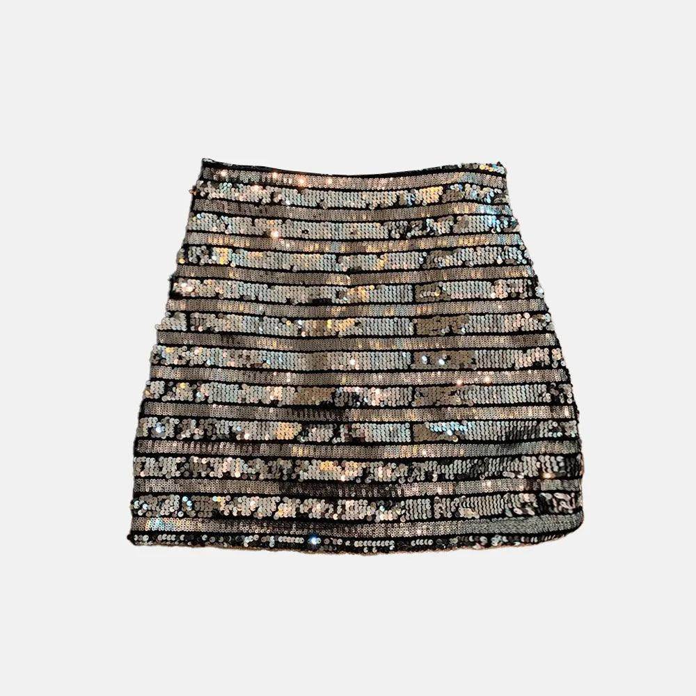 Saia Curta Brilho France Feminina