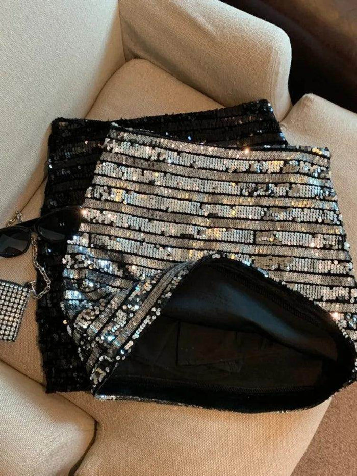 Saia Curta Brilho France Feminina