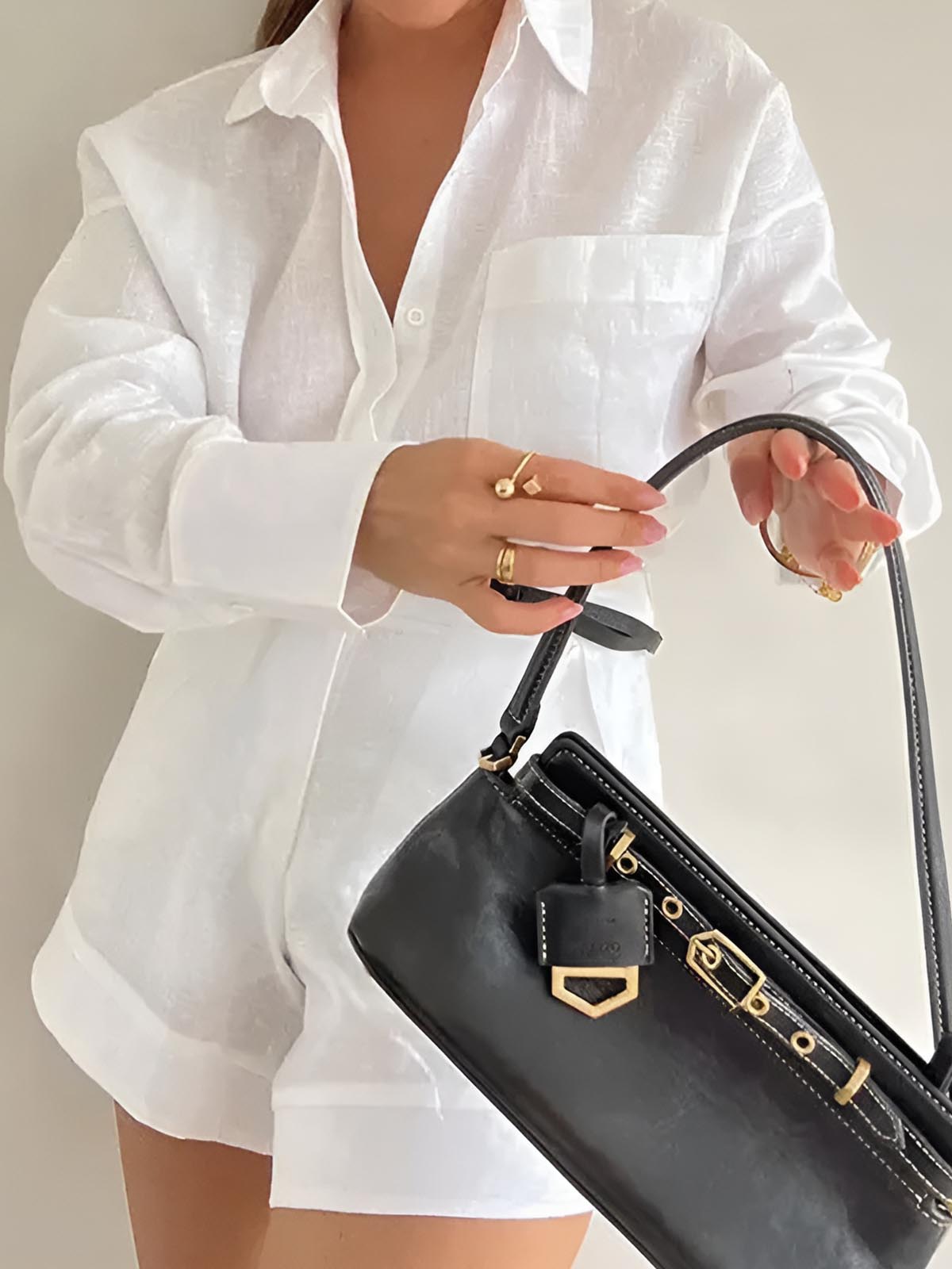 Conjunto de Camisa de Manga Longa e Short Soltinhos