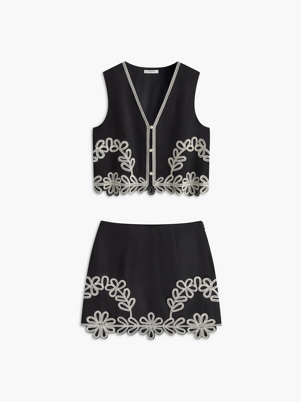 Conjunto Bordado sem Mangas