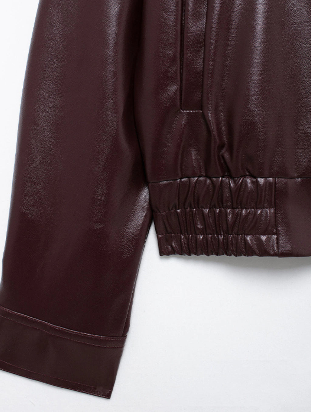 Jaqueta de Couro com Ziper Frontal