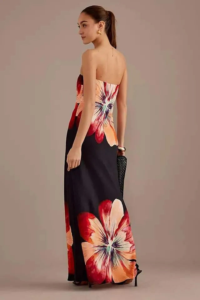 Vestido Maxi Floral Noir Bella