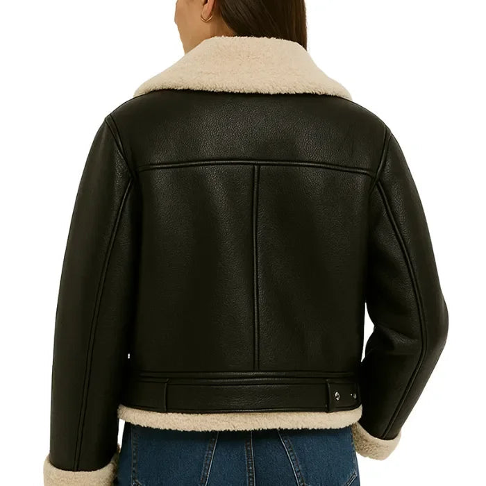 Jaqueta De Couro Feminina Escocesa Aveludada