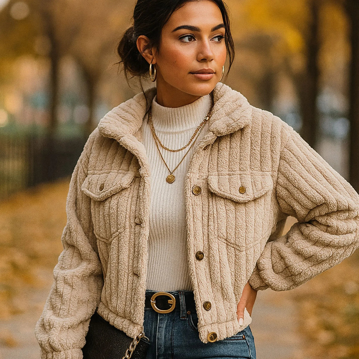 Jaqueta Casaco de Lã Feminina Argentina
