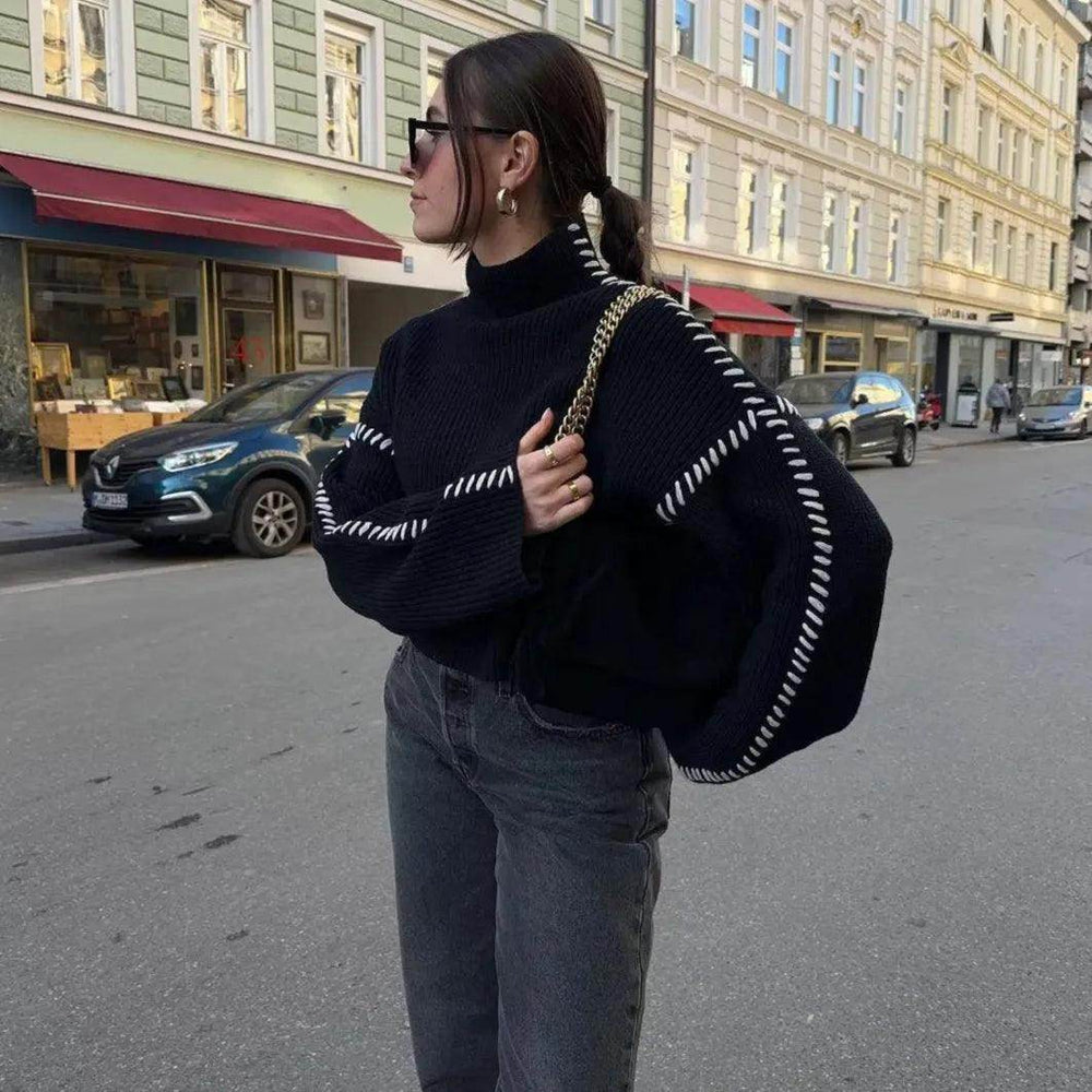 Suéter Feminino Gola Alta de Lã Luara