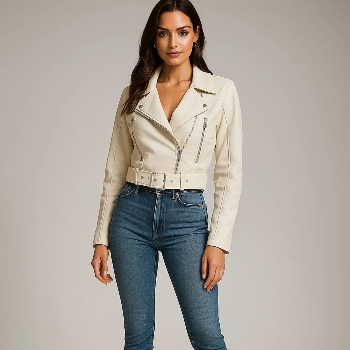 Jaqueta Serena Feminino – Couro Puro Estilo Europeu