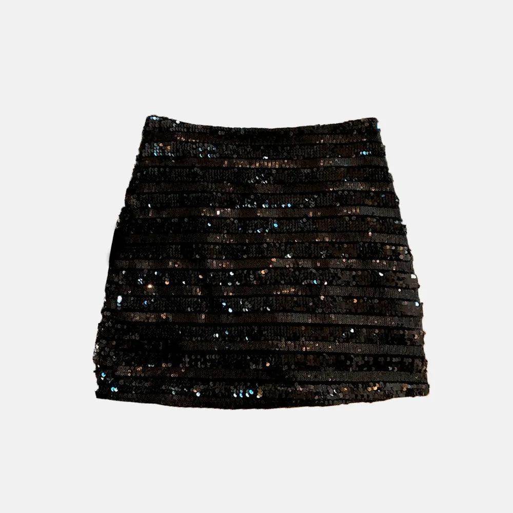 Saia Curta Brilho France Feminina