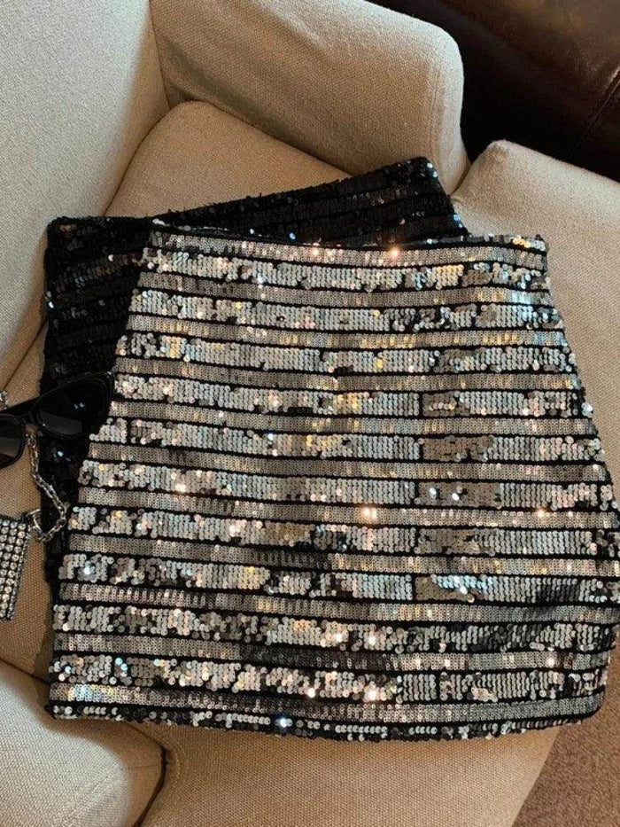 Saia Curta Brilho France Feminina