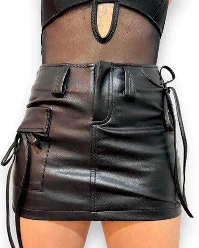 Saia Curta de Couro Premium Flow Feminina