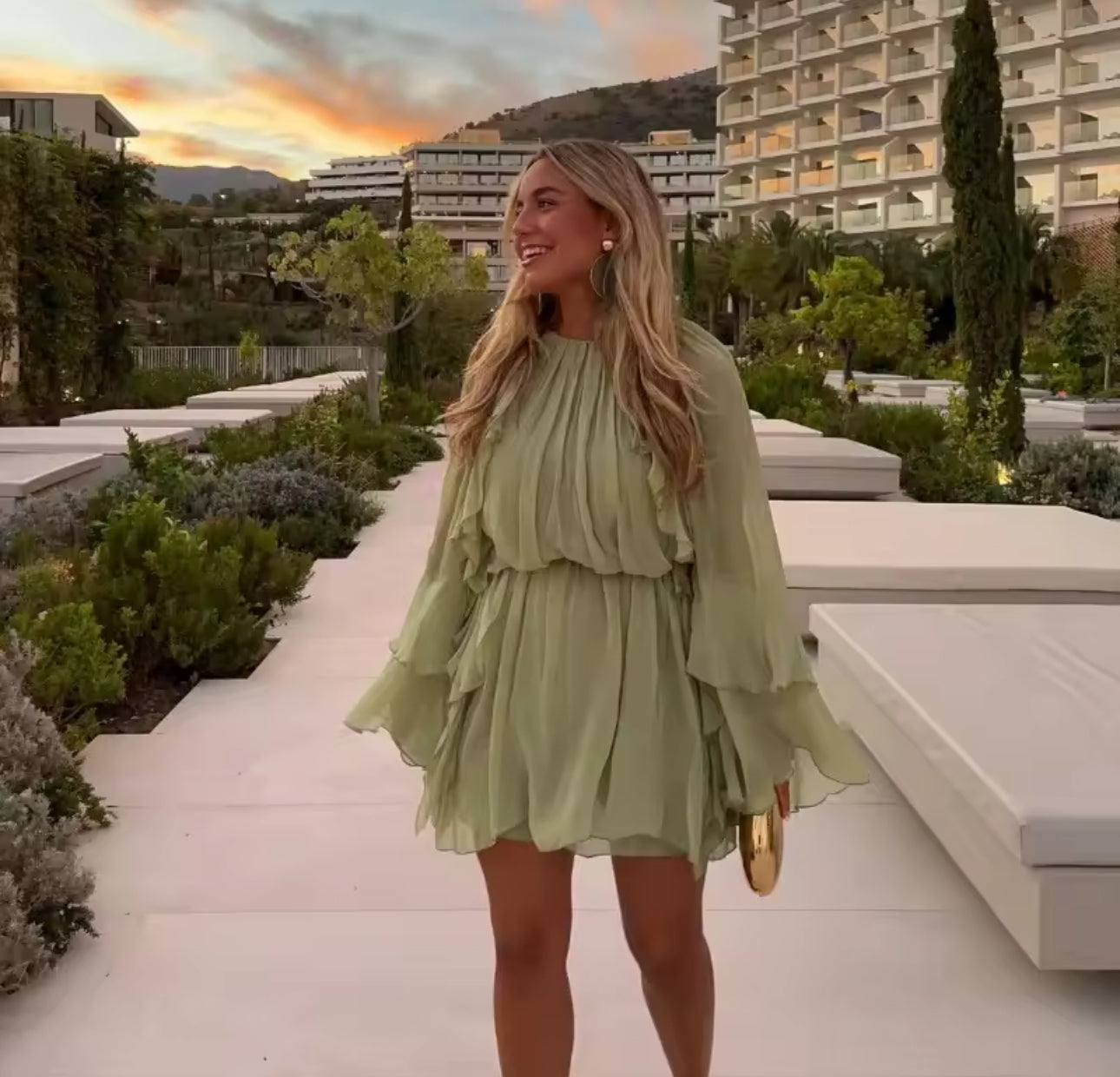 Vestido Boho Verde Pistache