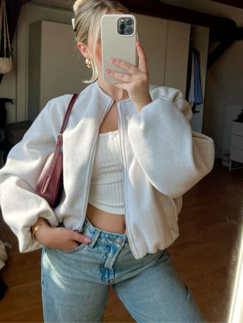 Jaqueta Oversized com Modelagem Reta